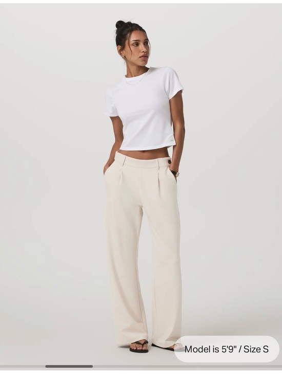 Vuori Pants - Vuori Cream Wide-Leg High-Rise Trousers
